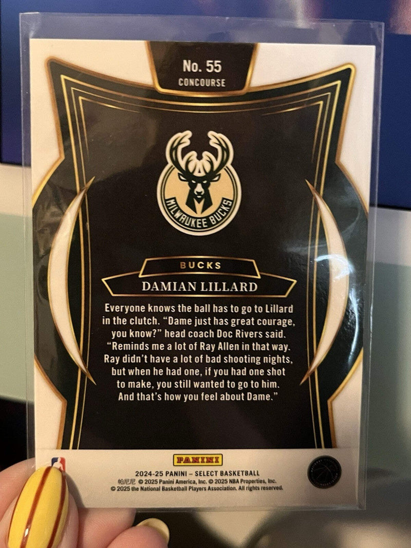 Damian Lillard Base 2024 25 Panini Select Basketball 55 Milwaukee Bucks2