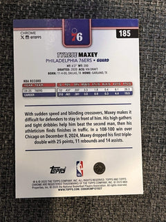 Topps Chrome Tyrese Maxey Parallel/Variety Philadelphia 76ers 185 2024 252