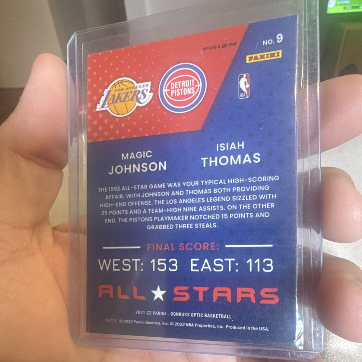 Panini Donruss Optic 2021 22 All Stars Prizm No.9 Magic Johnson Isiah Thomas1
