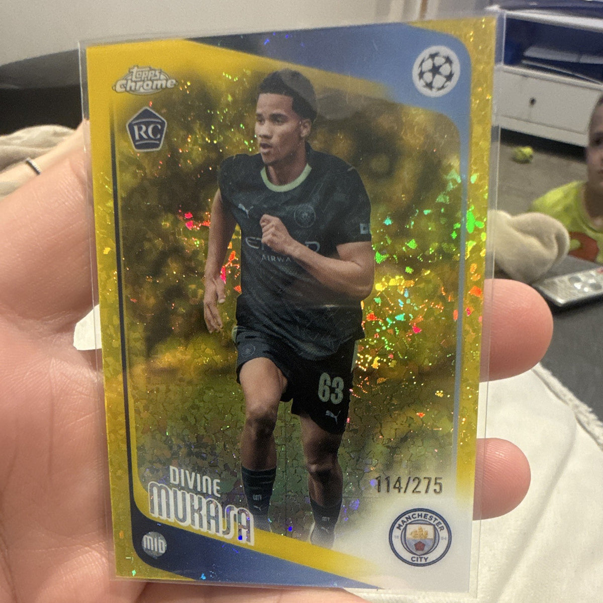 Topps Chrome Divine Mukasa Rookie Gold Refractor /275 UEFA CL 49 114/2750