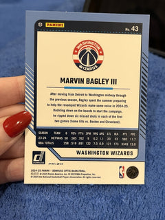 Panini Donruss Optic Marvin Bagley III Prizm Washington Wizards #432