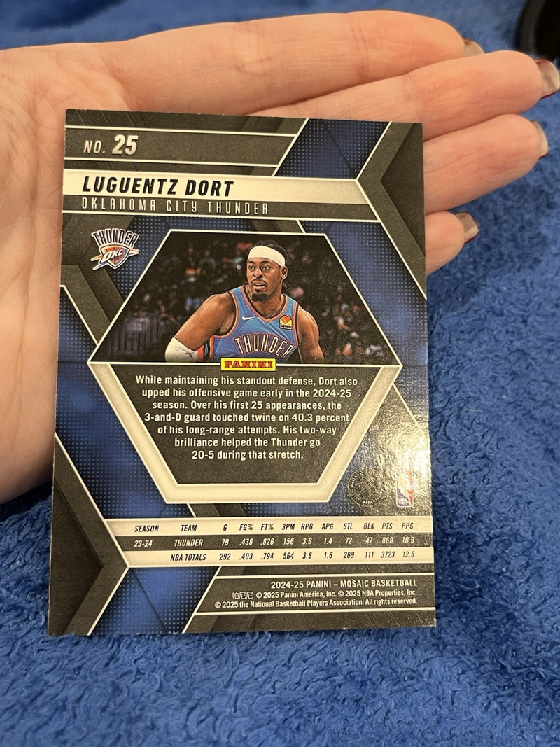 Panini Mosaic 2024 25 Base Set Luguentz Dort Oklahoma City Thunder #252