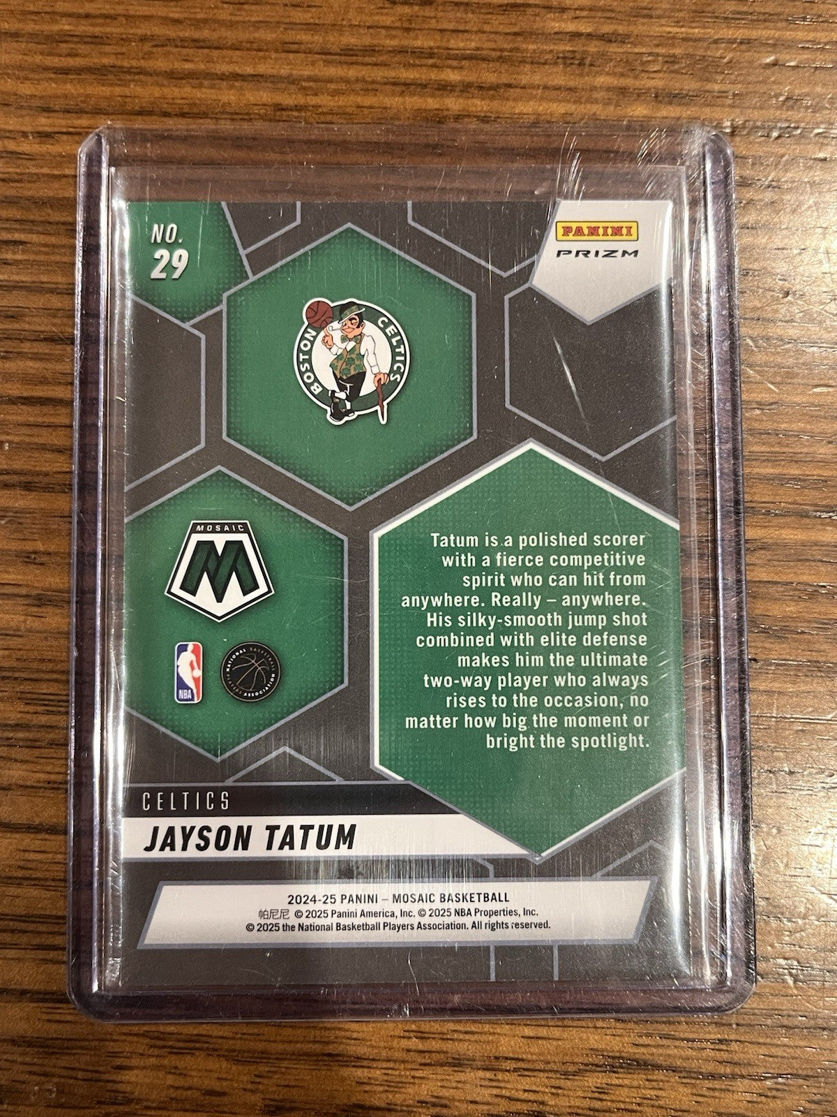 Panini 2024 25 Mosaic Montage Jayson Tatum Boston Celtics #29 Hologram2