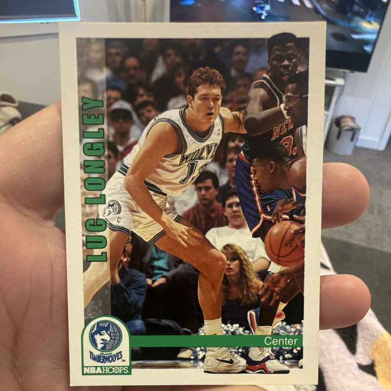 Luc Longley Rookie 1991 92 NBA Hoops #138 Minnesota Timberwolves SkyBox0