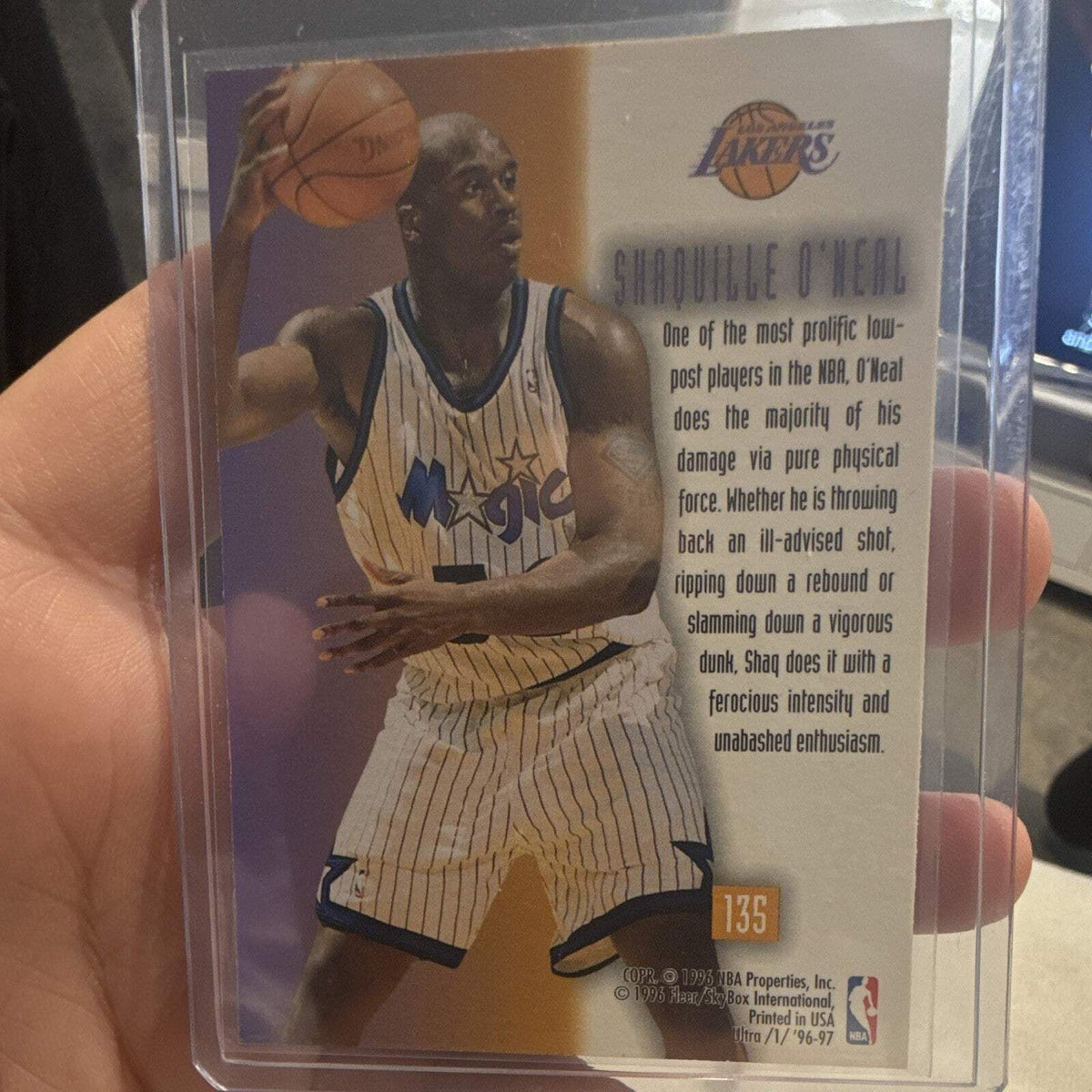 Fleer Ultra 1996 97 Shaquille O'Neal On the Block Insert #135 Magic1