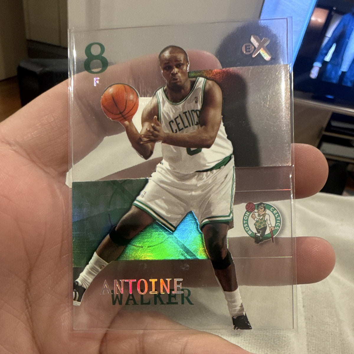 Fleer E X Hologram 2003 04 Antoine Walker Boston Celtics #8 NBA Card0