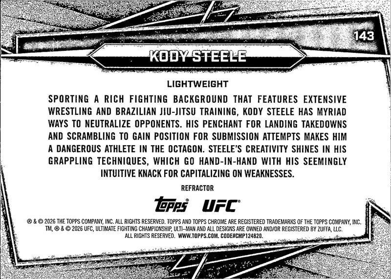 Kody Steele Refractor 143 Topps Chrome UFC   Refractor NM1