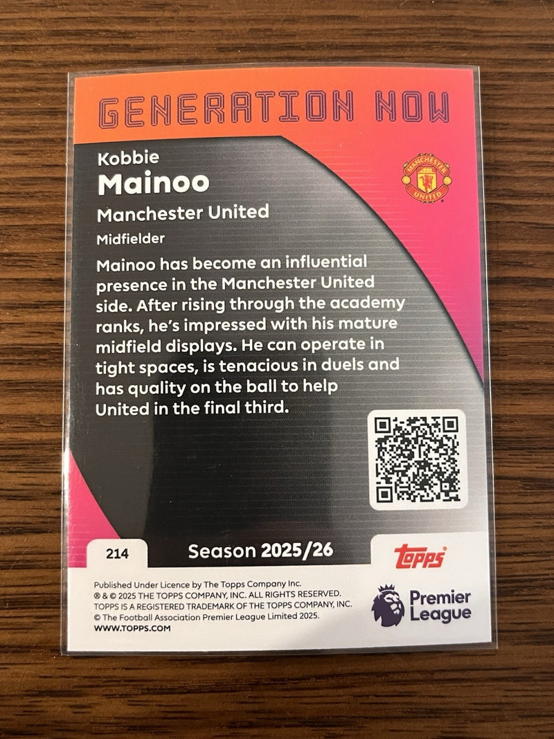 Topps Premier League Generation Now Insert Kobbie Mainoo Man Utd #214 2025/262