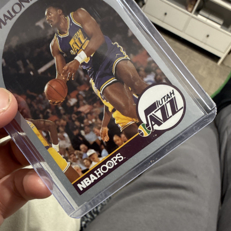 NBA Hoops Karl Malone Base Set 1990 #292 Utah Jazz Basketball Card3