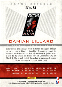 Damian Lillard Base Panini Grand Reserve 81 NM1