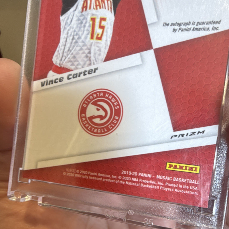 Panini Mosaic 2019 20 Vince Carter Auto Prizm AM VCT Atlanta Hawks3