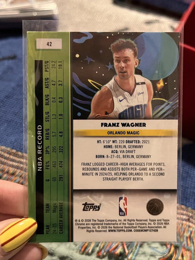 Franz Wagner Base Set Topps Chrome Basketball 2024 25 Orlando Magic 422