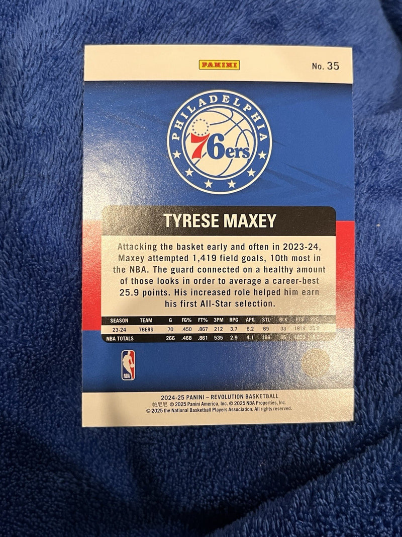 Panini 2024 25 Revolution Basketball Tyrese Maxey Parallel #35 76ers2