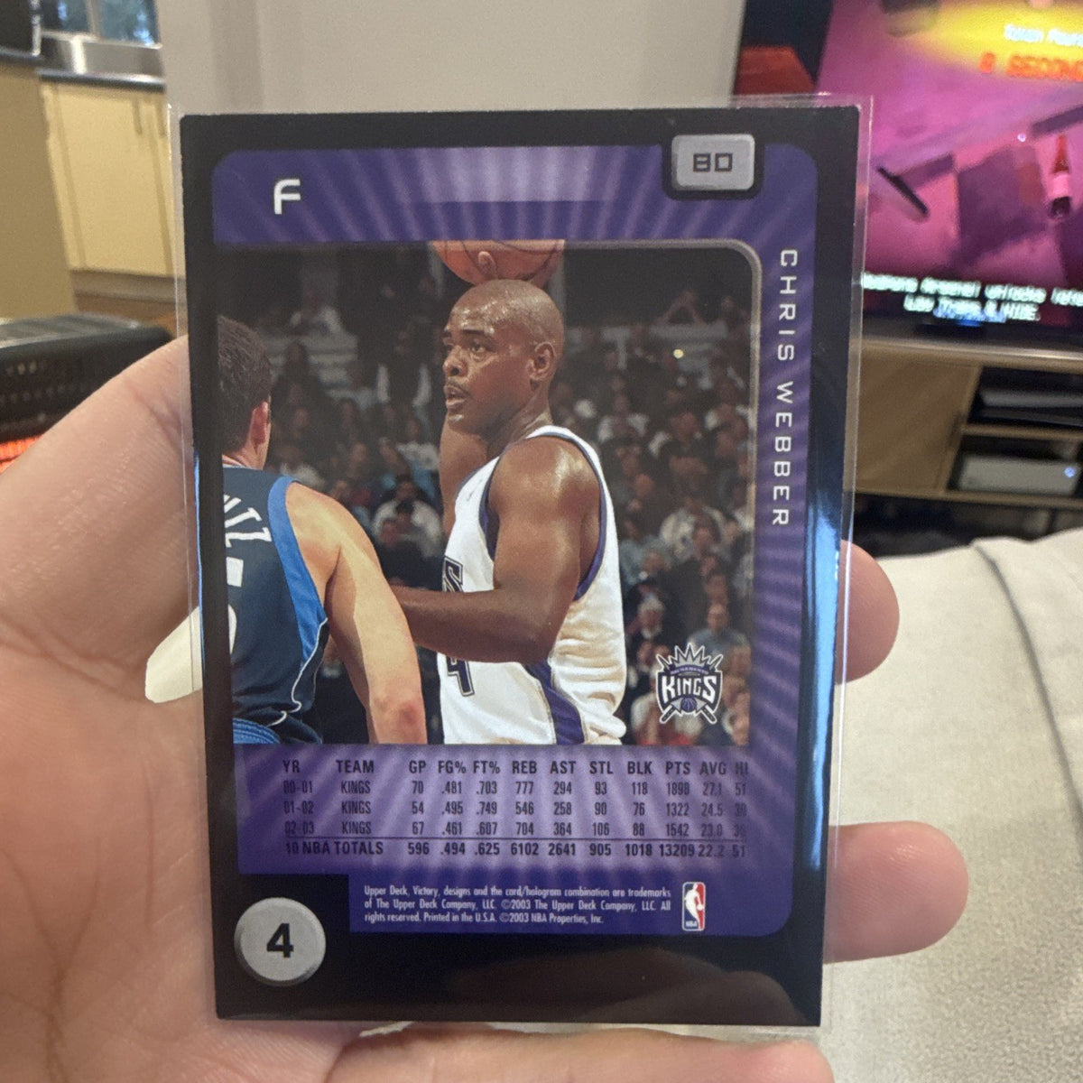 Upper Deck Victory Base Set Chris Webber Sacramento Kings 2003 #801