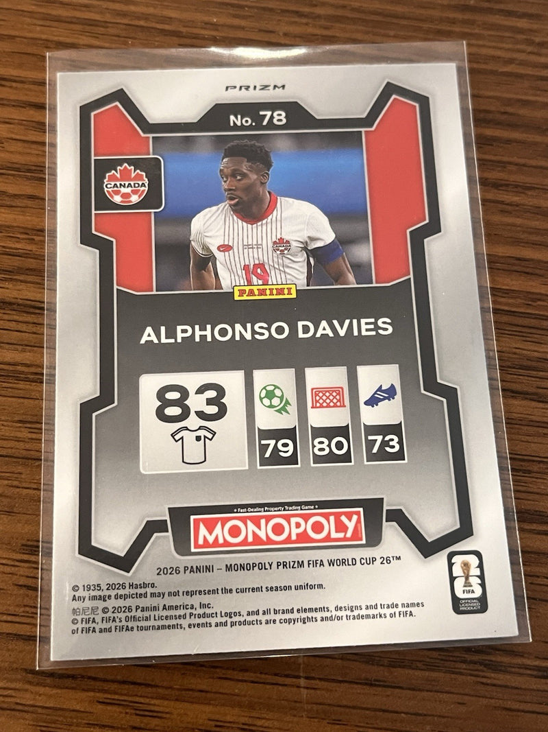 Panini Monopoly Prizm FIFA World Cup 26 Alphonso Davies Parallel No. 78 Canada2