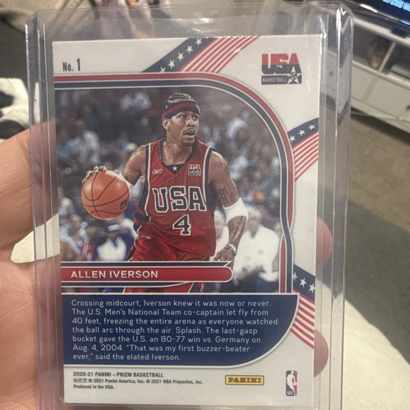 Panini Prizm 2020 21 USA Basketball Allen Iverson Prizm No. 11
