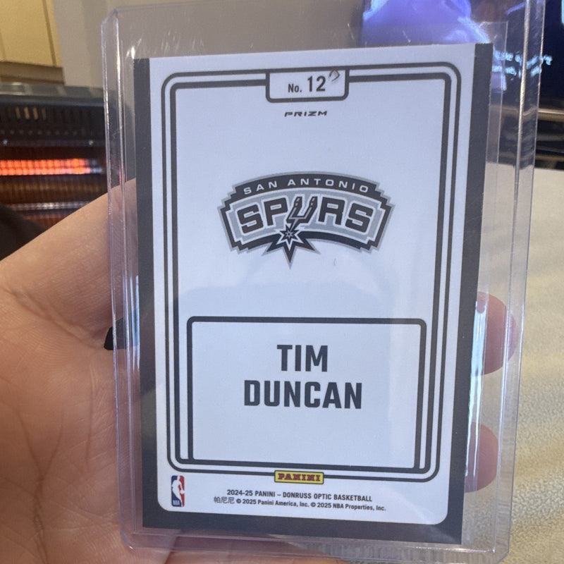 Panini 2024 25 Donruss Optic Tim Duncan Winner Stays Prizm #12 Spurs1