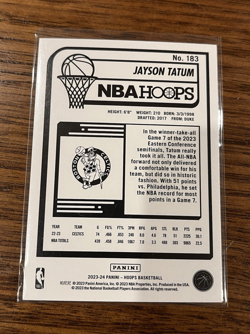 Panini NBA Hoops Base Set 2023 24 Jayson Tatum Boston Celtics 1832