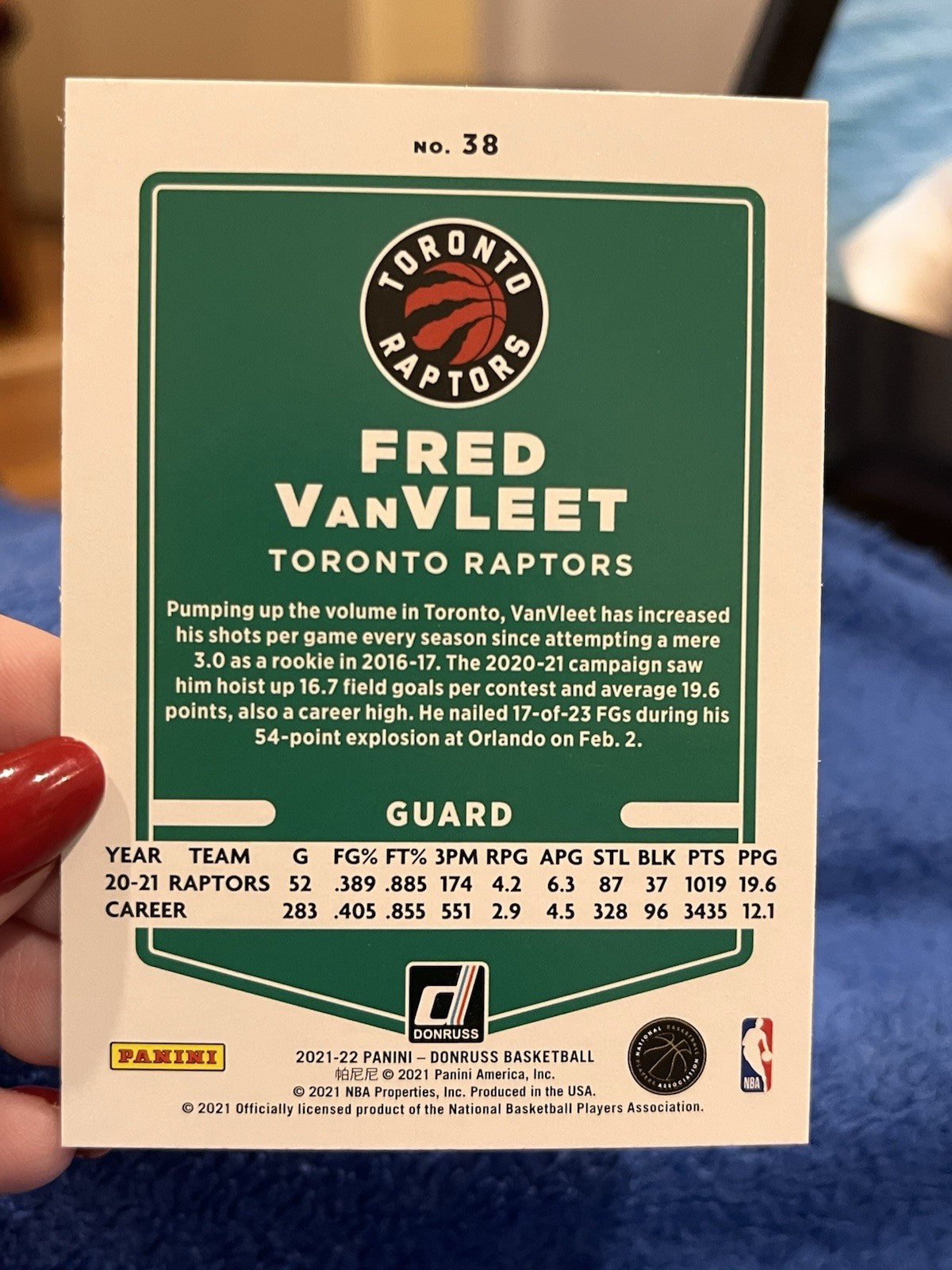 Panini Donruss 2021 22 Crunch Time Parallel Fred VanVleet Raptors #382