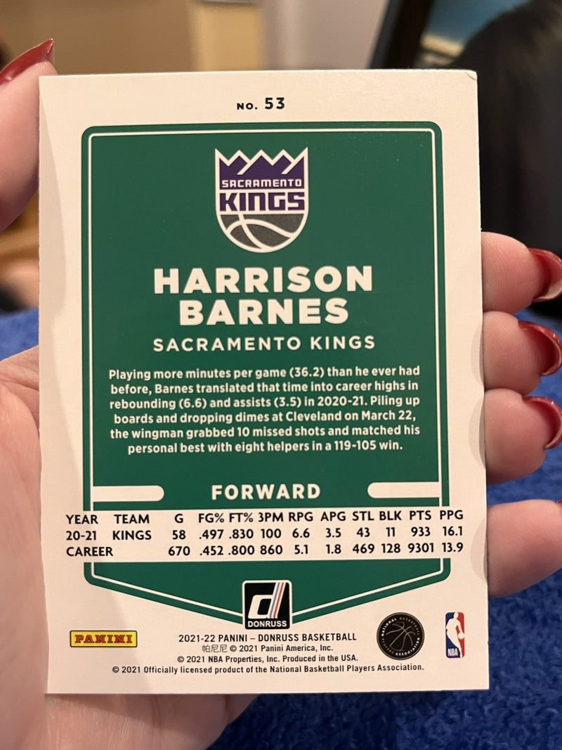 Panini Donruss Basketball 2021 22 Harrison Barnes Sacramento Kings #53 Parallel2