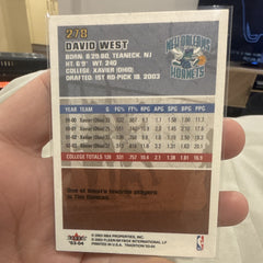 Fleer Tradition David West Rookie 2003 04 New Orleans Hornets #2781