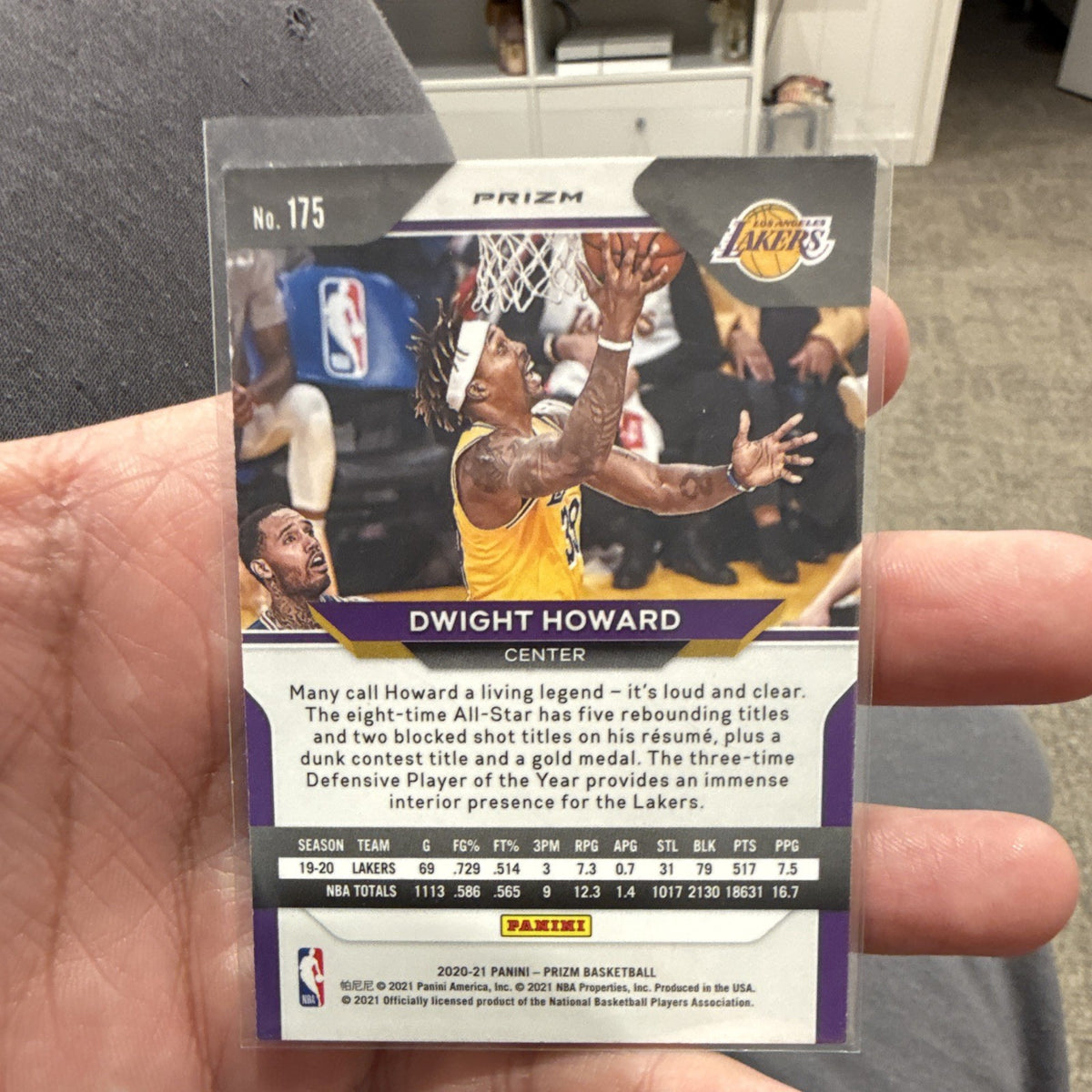 Panini Prizm 2020 21 Dwight Howard Parallel/Variety #175 Los Angeles Lakers1