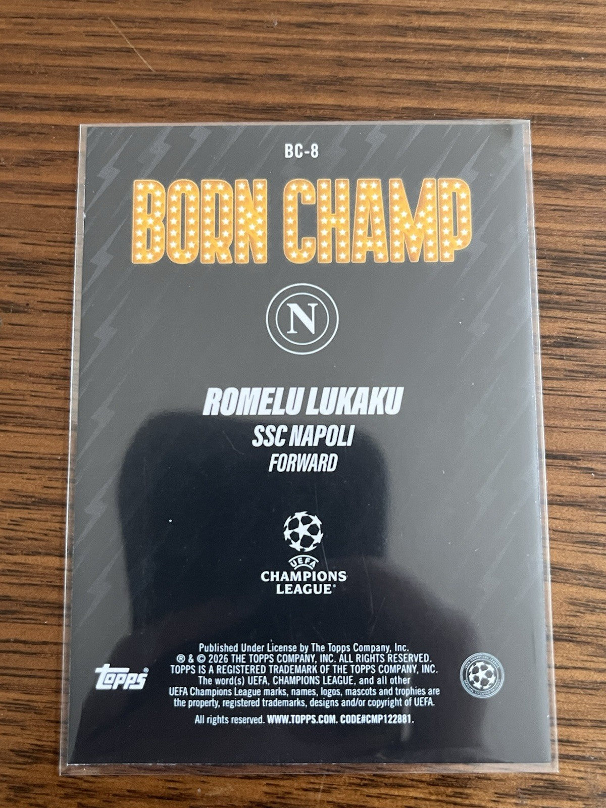 Topps UEFA Champions League Born Champ Insert BC 8 Romelu Lukaku SSC Napoli2