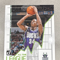 Ray Allen All Time League Leaders #4 2020 21 Panini Donruss Bucks Insert0