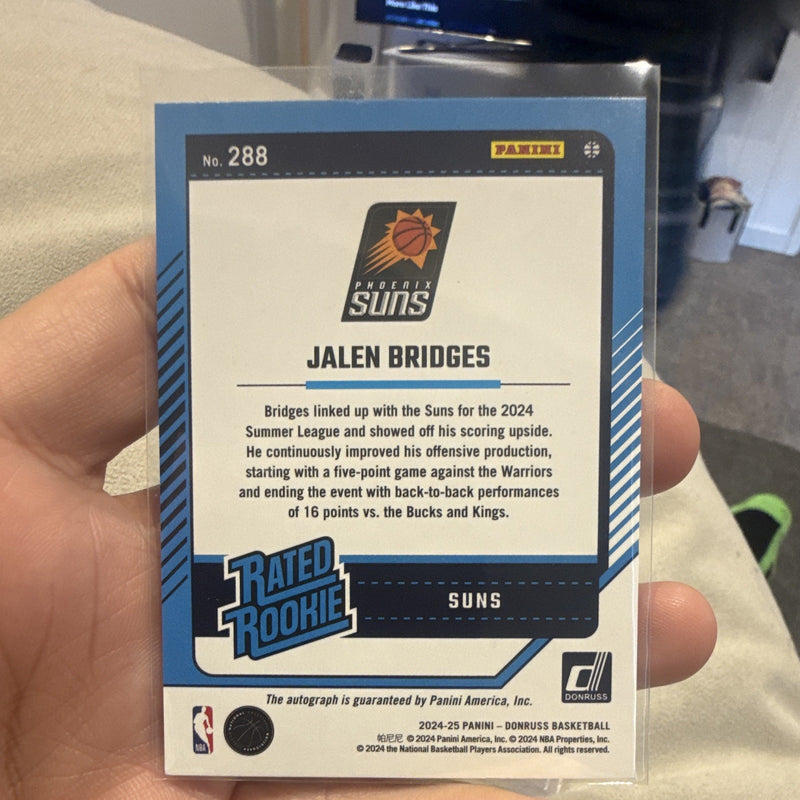 Panini Donruss 2024 25 Rated Rookie Jalen Bridges Auto 12/75 Suns 2882