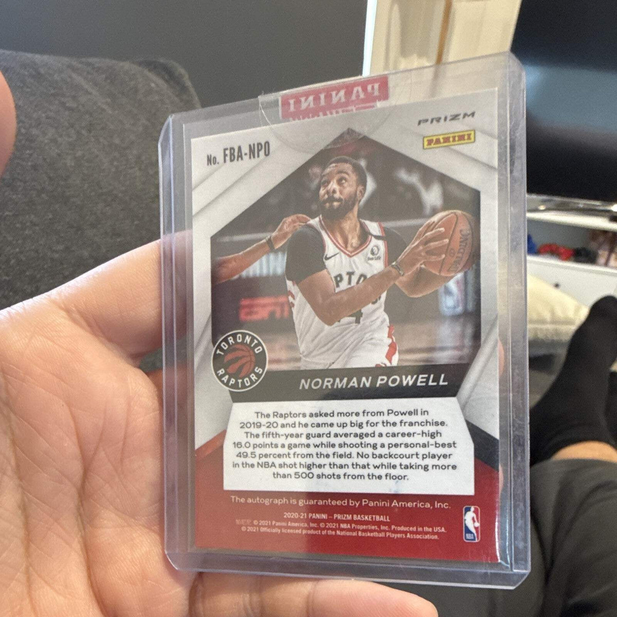 Panini Prizm 2020 21 Norman Powell Fast Break Autographs Auto FBA NPO Raptors2