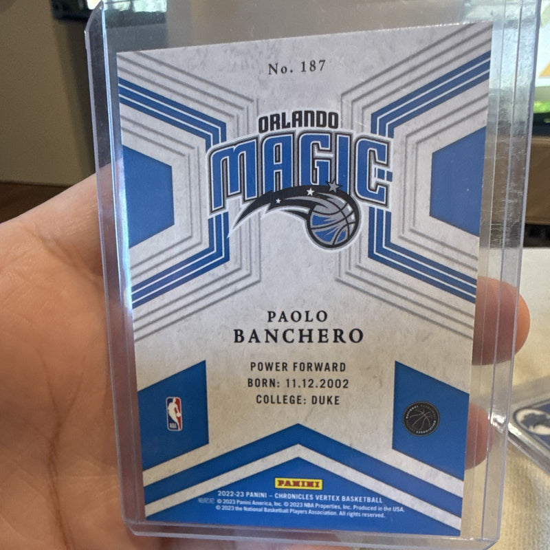 Panini 2022 23 Chronicles Vertex Paolo Banchero Rookie 187 Orlando Magic1