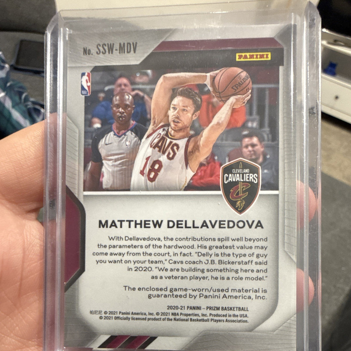 Panini Prizm 2020-21 Sensational Swatches Matthew Dellavedova SSW-MDV2