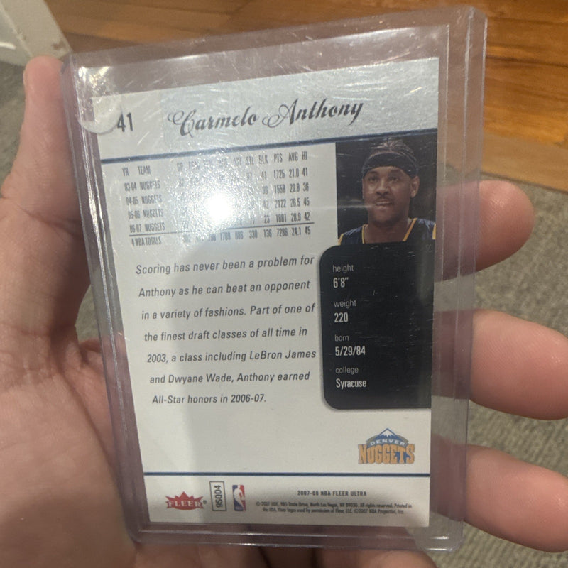 Fleer Ultra Carmelo Anthony Base Set #41 Denver Nuggets 2007 08 NBA Card1