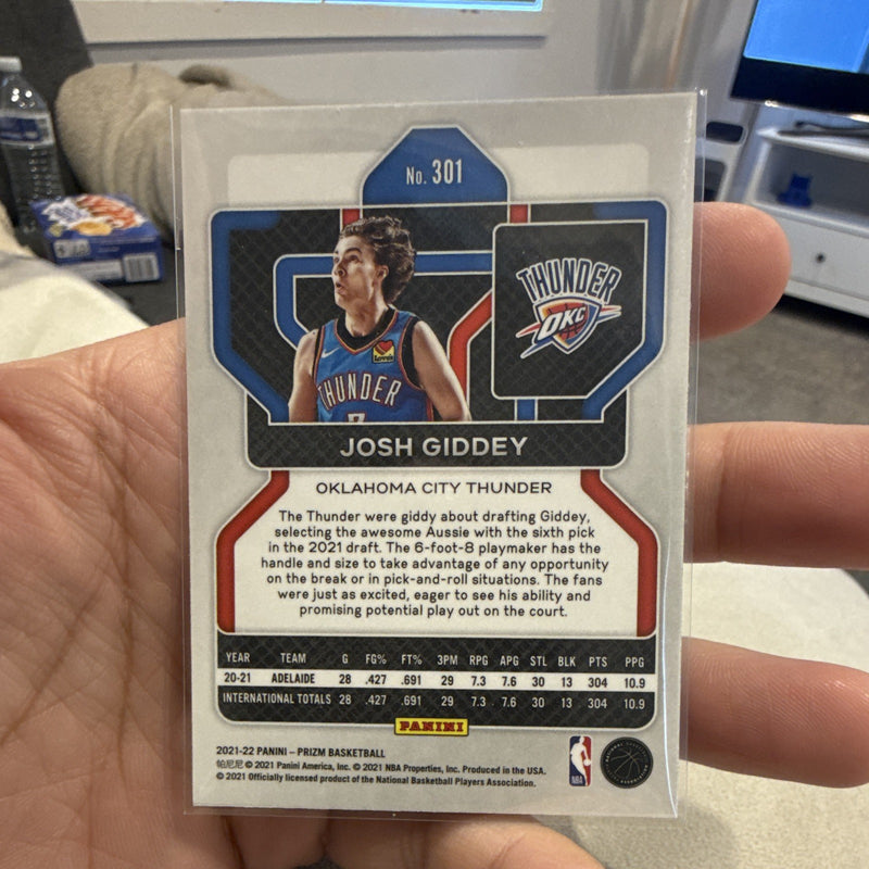 Panini 2021 22 Prizm Josh Giddey Rookie RC #301 Oklahoma City Thunder2