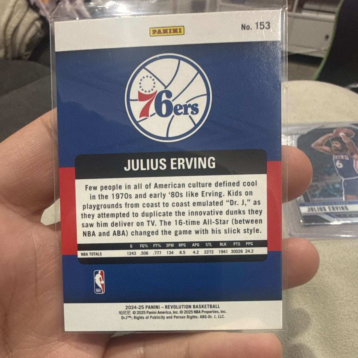 Panini 2024 25 Revolution Basketball Legends Julius Erving 76ers #1531