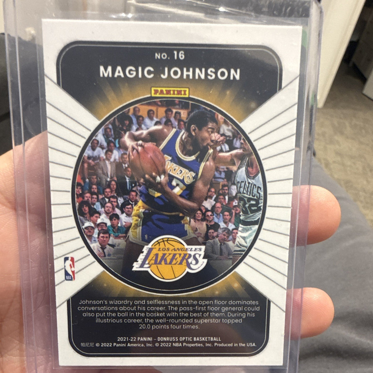 Panini Donruss Optic Magic Johnson Winner Stays Insert No. 16 Lakers1