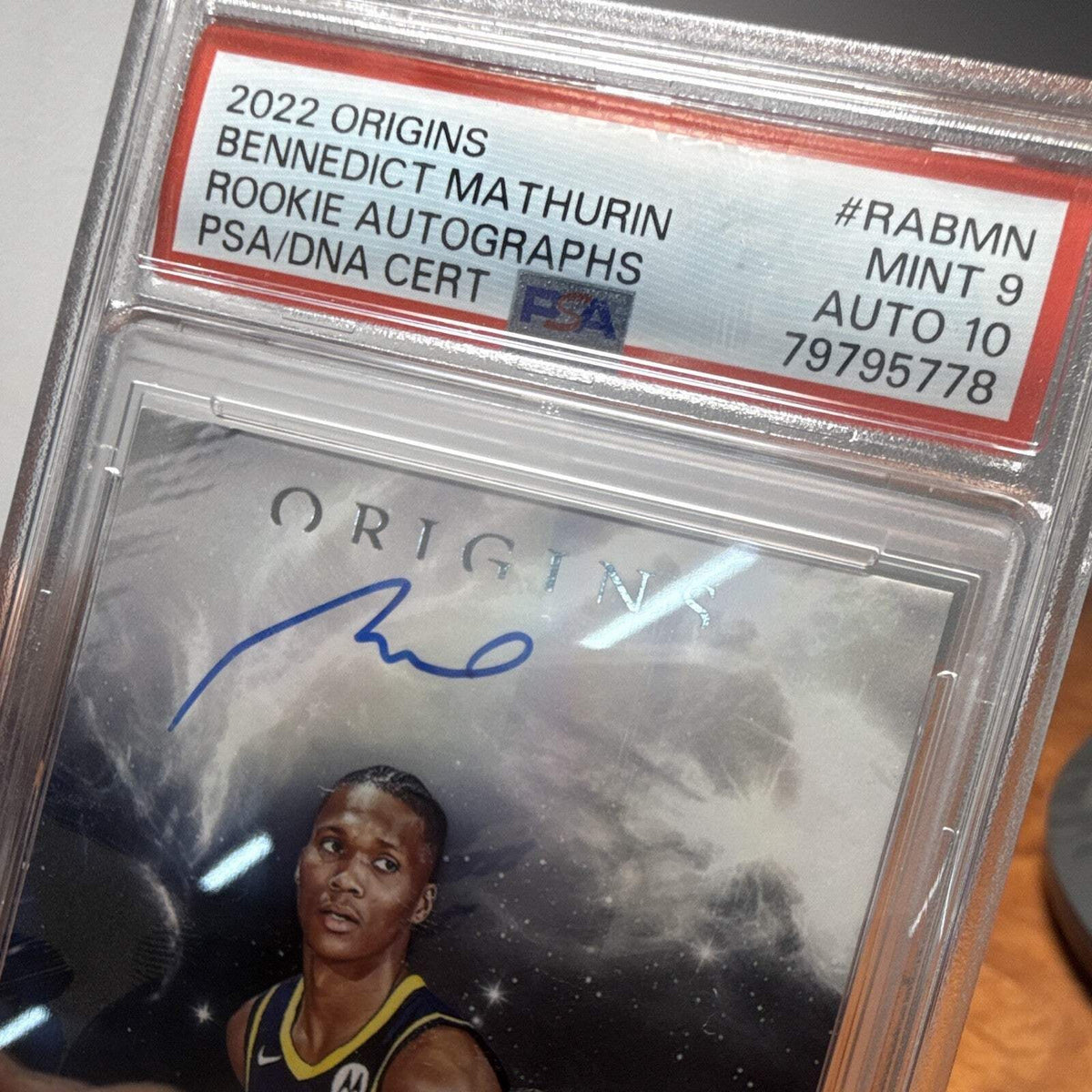 2022 23 Panini Origins Bennedict Mathurin Rookie Auto RA BMN PSA 9/10 Pacers5