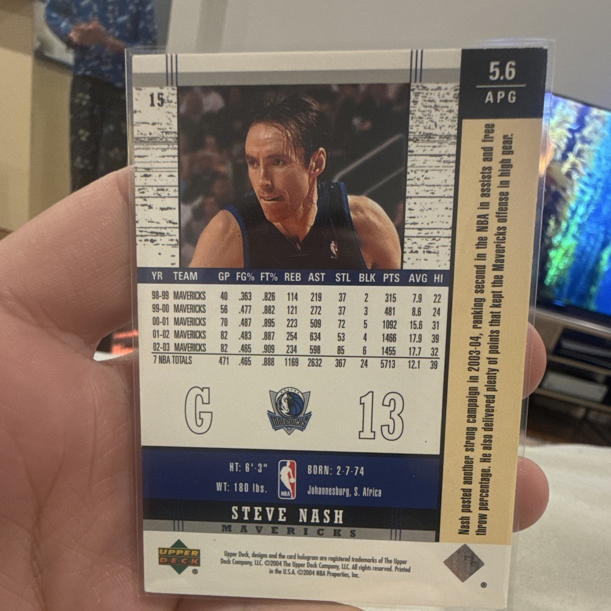 Upper Deck 2003 04 UD Legends Basketball Steve Nash Base Set #15 Mavericks1
