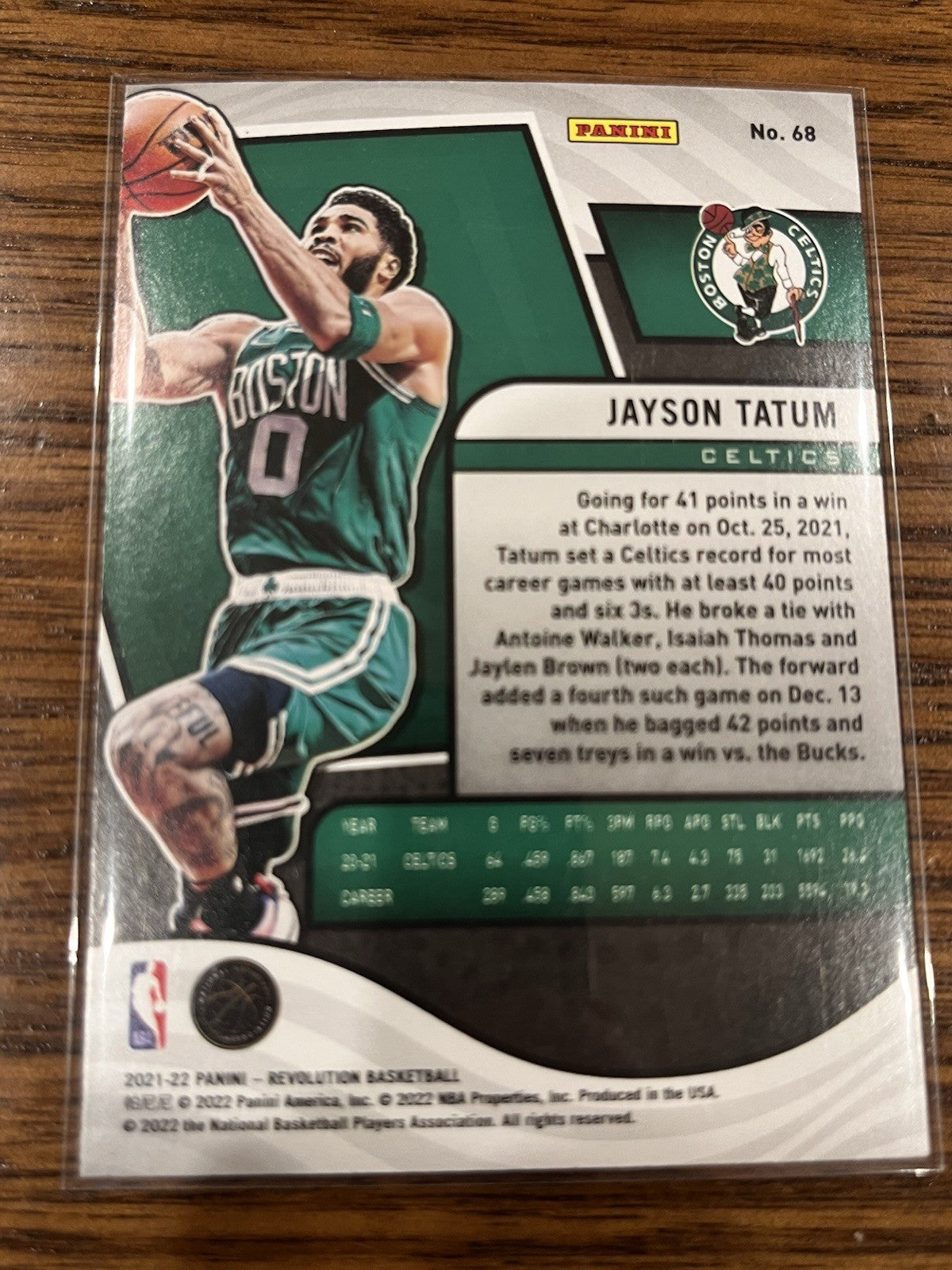 Panini 2021 22 Revolution Basketball Jayson Tatum Boston Celtics #68 Parallel2