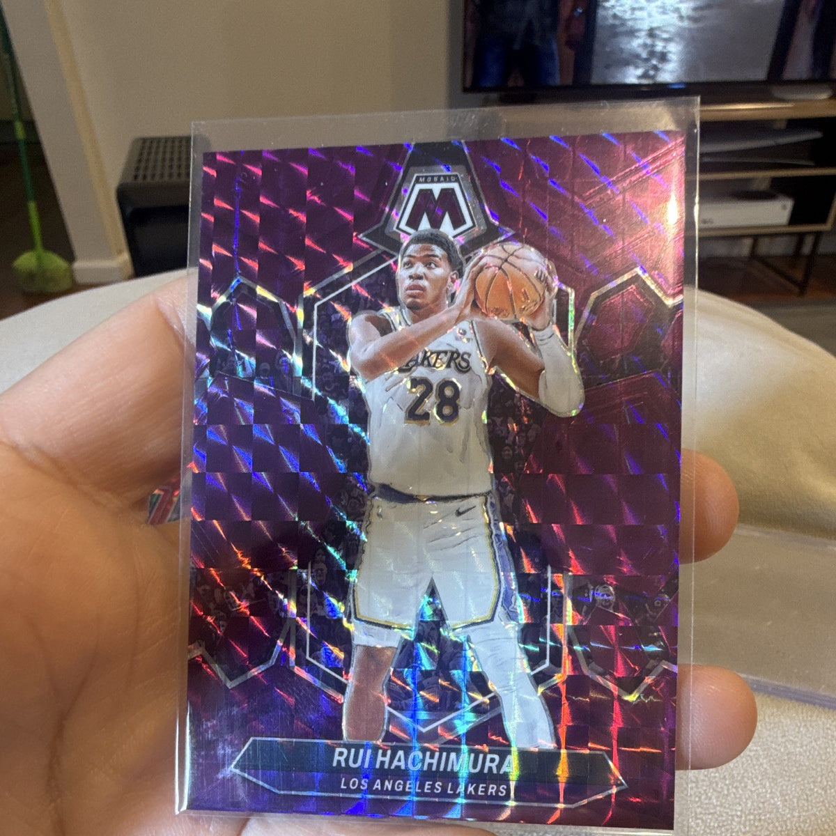 2023 24 Panini Mosaic Rui Hachimura Purple Prizm 45/99 Lakers #980