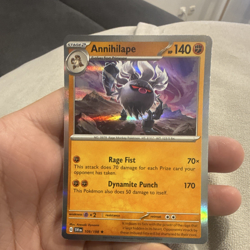 Pokémon TCG Annihilape Holo Rare Scarlet & Violet 109/198 HP 1400