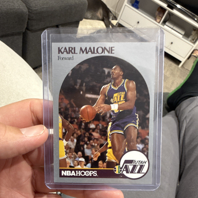 NBA Hoops Karl Malone Base Set 1990 #292 Utah Jazz Basketball Card0