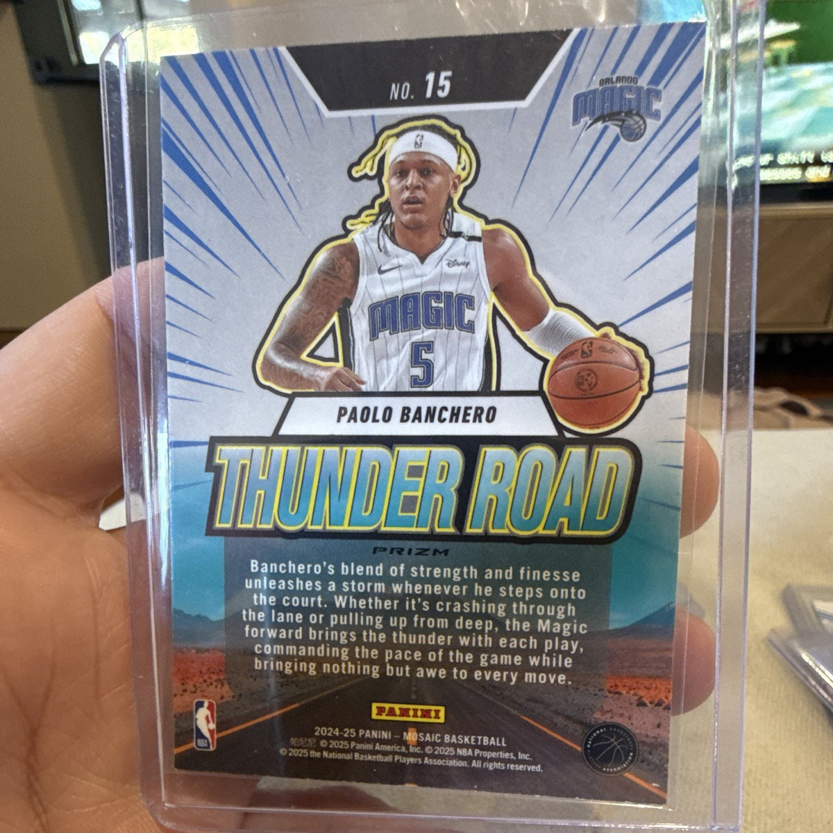 Panini 2024 25 Mosaic Paolo Banchero Orlando Magic Thunder Road Prizm #151
