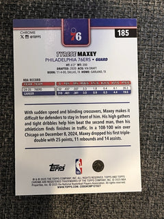 Topps Chrome Tyrese Maxey Parallel/Variety Philadelphia 76ers 185 2024-252