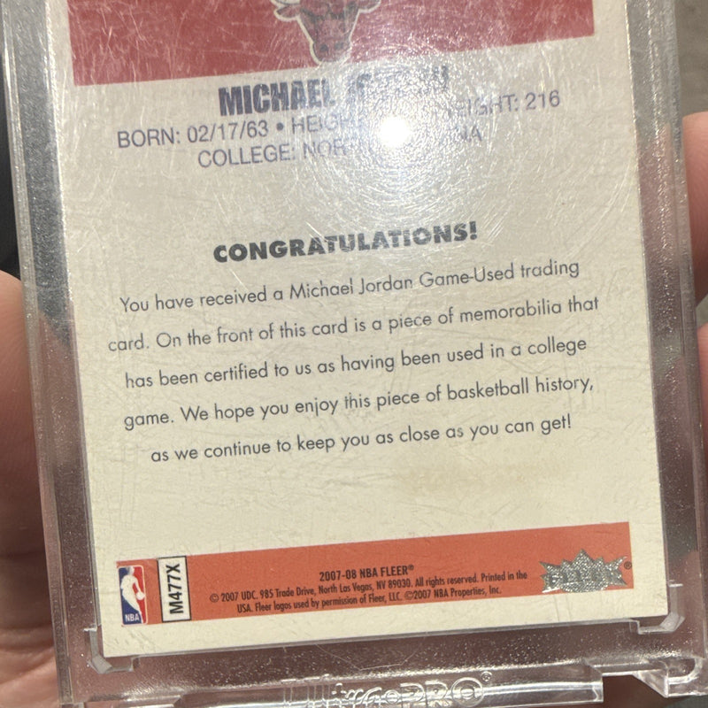 Fleer 2007 08 NBA Michael Jordan Chicago Bulls Memorabilia M47TX2