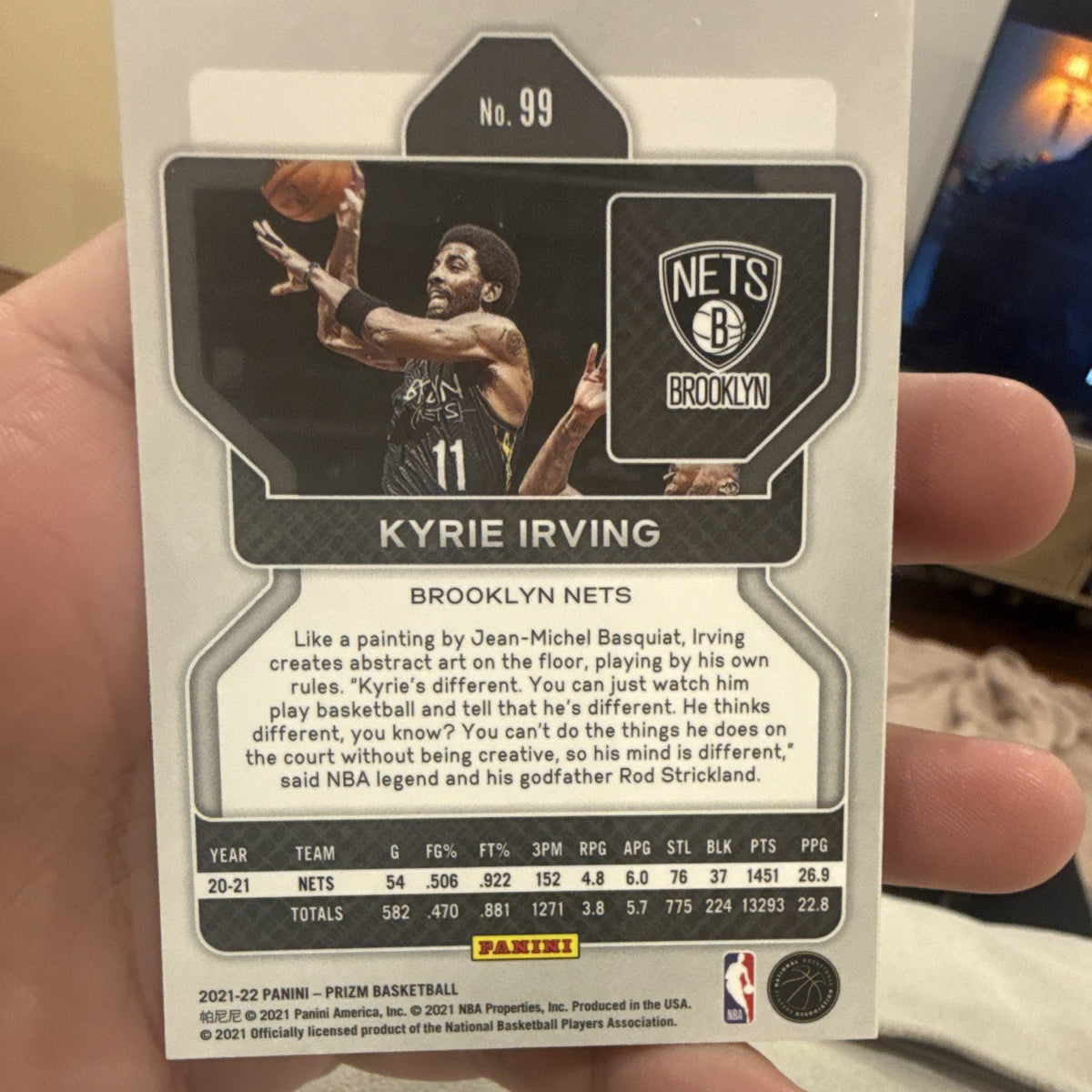 Kyrie Irving Base 2021 22 Panini Prizm Basketball No. 99 Brooklyn Nets1