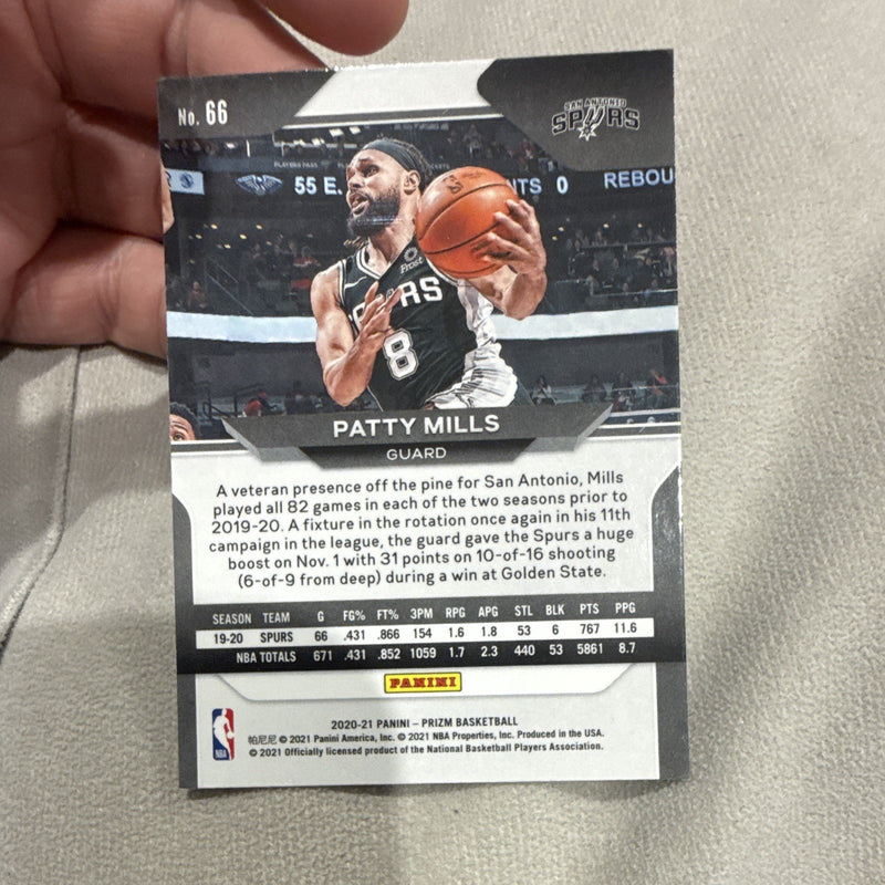 Panini Prizm 2020-21 Base Basketball Patty Mills San Antonio Spurs Card #662