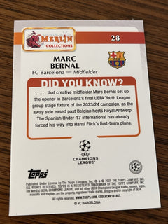 Marc Bernal Rookie RC Topps Merlin Collections UEFA Champions League #282