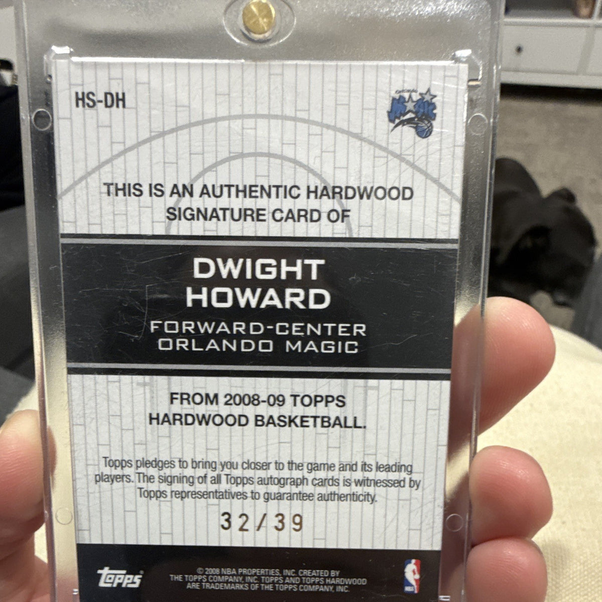 Topps 2008 09 Hardwood Dwight Howard Hardwood Signatures HS DH Auto 32/391