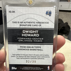 Topps 2008 09 Hardwood Dwight Howard Hardwood Signatures HS DH Auto 32/391